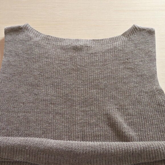 Eileen Fisher Organic Linen Melange Boat Neck Top - Tan - Size Large - NWT - Picture 6 of 13